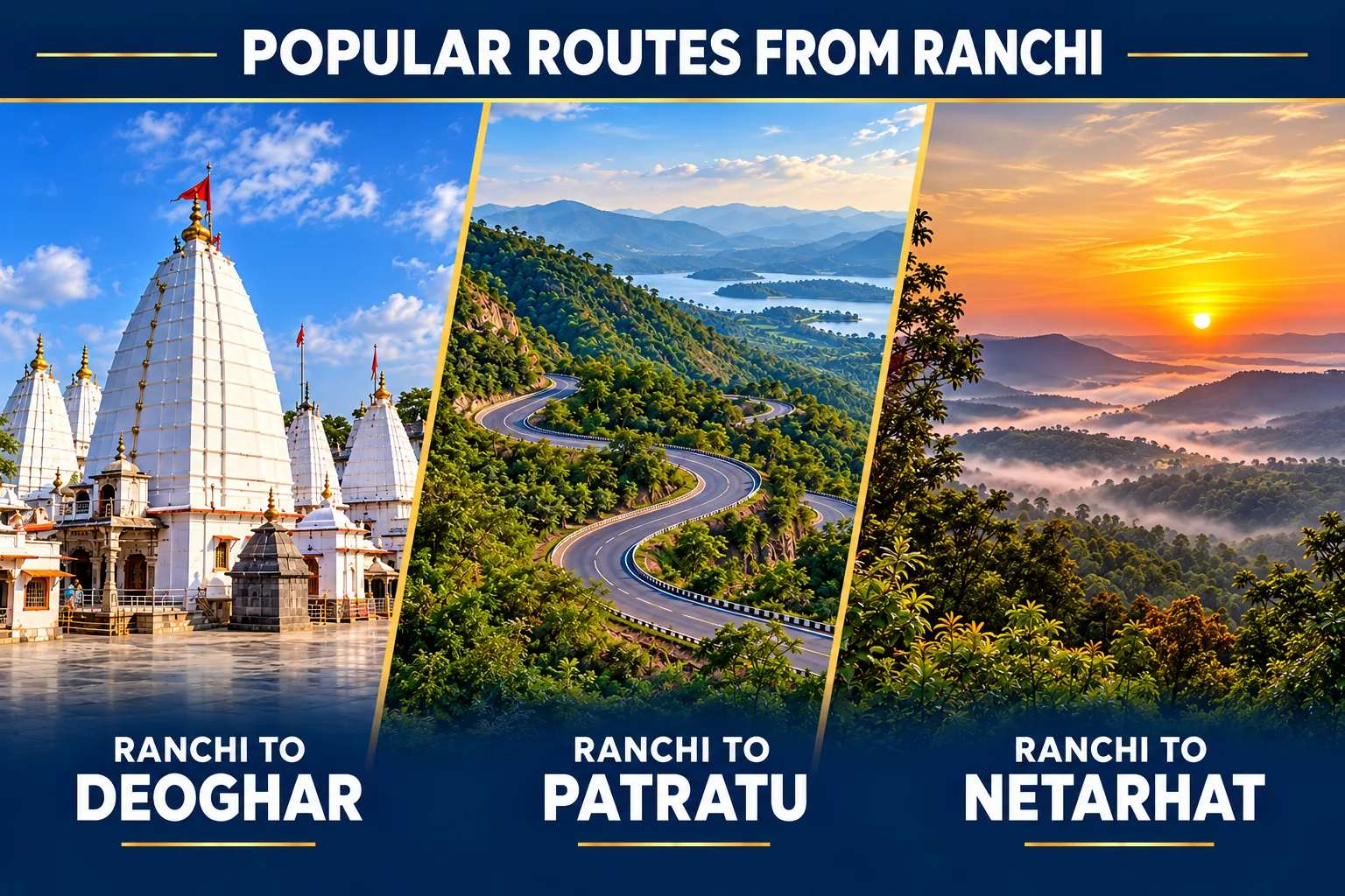 Popular travel routes from Ranchi